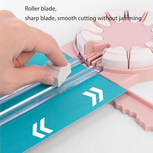 12-in-1 Multifunktions-Papierschneidemaschine, Papierschneider, Rolling Paper Trimmer mit 12 Schnittmustern, eingebauten Messungen für Scrapbooking, Kartenherstellung, Basteln & Heimwerken (12,5 Zoll)