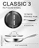 12 Inch Frying Pan Non Stick, Stainless Steel Hybrid Nonstick Skillet Chef's Pan with Matching Stainless Steel Lid, Non-toxic Dishwasher & Oven Safe Up to 500℉ Induction Compatible All Cooktops #1