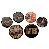 chapas personalizadas para perros Incluye 6 chapas Unbekannt GB Eye LTD, Guns N Roses, Lyrics y Logos, Pack de Chapas