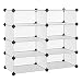 SONGMICS 4-Tier Shoe Rack, Space Saving 16-Pair Plastic Shoe Storage Organizer Units, Cabinet Storage Organizer, Ideal for Entryway Hallway Bathroom Living Room and Corridor, White ULPC24W
