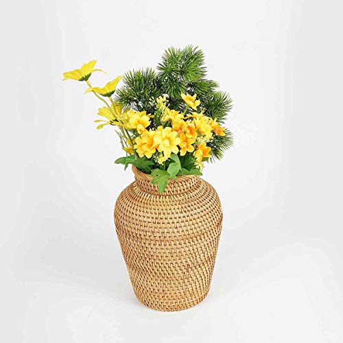 Rattan Vase Country Rustic Style Handmade Woven Plant Flower Vase Basket for Home Decor - Image 5
