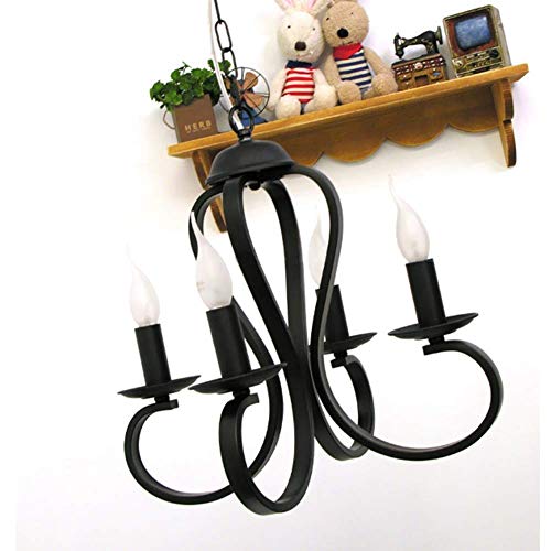 Lámpara de hierro e iluminación interior nórdica con casquillo candelabro E12 3