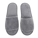 Mikinona Comfortable Disposable Spa Slippers for Guests Non Slip Closed Toe Design Fleece Material for Hotels Beauty Salons Home Use Winter Scuff Slippers for Men and Women