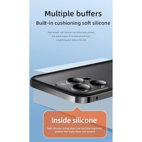 Coque silicone iPhone 16 15 14 Pro Max hybride et aluminium - 3