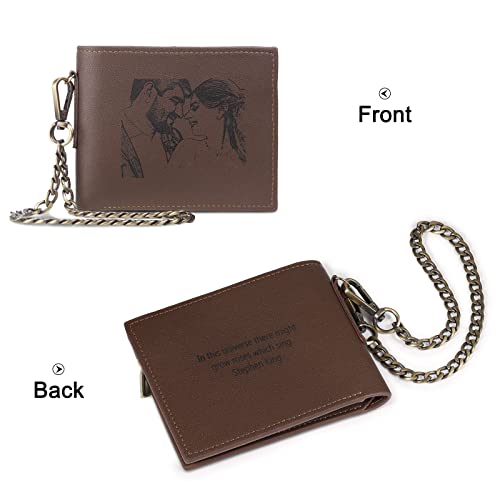 Dad Wallets Father's Day Gifts Personalized Photo Wallet for Men Initial Monogram Name Wallet Custom Picture Leather Slim Bifold Wallet Father Day for Grandpa Husband4