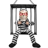 Sathychanpy Decoraciones Animadas de Halloween con Gritos,Prisionero de Jaula de...