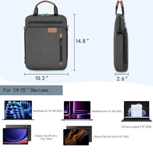 Image of Laptop Sleeve Bag,Padded Protective Travel Carrying Case for 15 inch MacBook Air M4 M3 M2 2025 2024 2023,Dell XPS 15 Plus,15 Inch Surface Laptop 7 /6 /5 /4 /3,Galaxy Tab S9 Utra 14.6 inch
