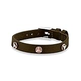 lederarmband swarovski steinen schwarz Lederarmband mit rostbraunen Nieten