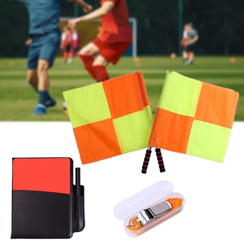 Set de banderas y silbato para árbitro de fútbol miniatura 5