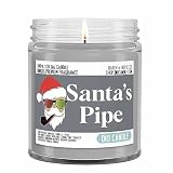 Santa's Pipe Scented Candle - Smells Like Tobacco - Vanilla - Spice - 100% Naturally Vegan Soy and Premium Fragrance | Great Gift | Handmade in Denver, Colorado (8oz Glass Jar)