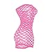 Vorifun Sexy Womens Strapless Fishnet Lingerie Sleepwear Mini Dress Tube Chemise Bodysuit One Size (Pink)