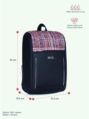 Image of ZOUK Olina Daypack for Women - Convertible Backpack with Laptop & iPad Compartments | Stylish Handcrafted Office & Travel Bag with Water-Resistant Lining & Dual Straps |