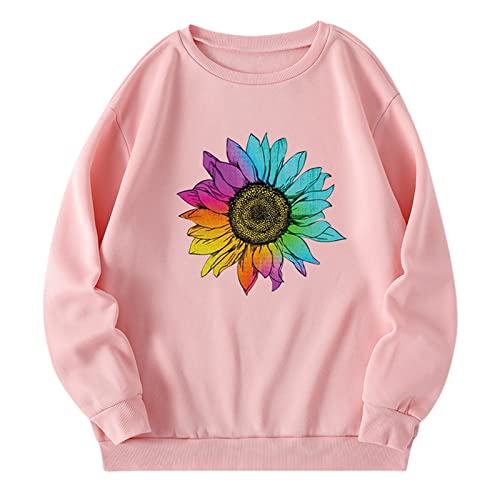 Zldhxyf Primark Shop Online - Jersey para mujer, cuello redondo, diseño de flores, Rosa., M