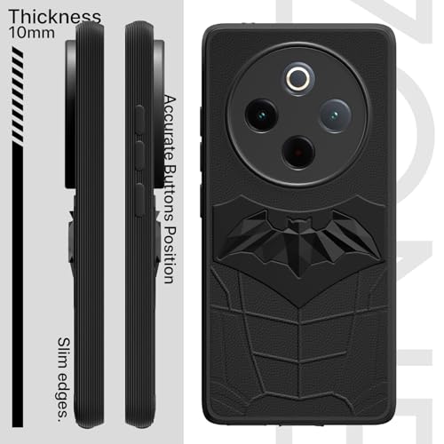 Image of Outlouders Back Cover for Vivo T4 5G / iQoo Z10 5G | Stylish | Scratchproof | Soft Silicone | Shockproof |Enhanced Camera Lens Protection Bumper Case (Black)