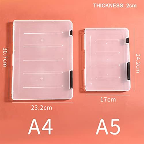 Plastic File Box A5 - Pack of 3 Waterproof Portable Document Folders for 24×17 cm Paper, Transparent Storage Organizer Cases with Snaps and Lids for Magazines, Office Supplies, School
