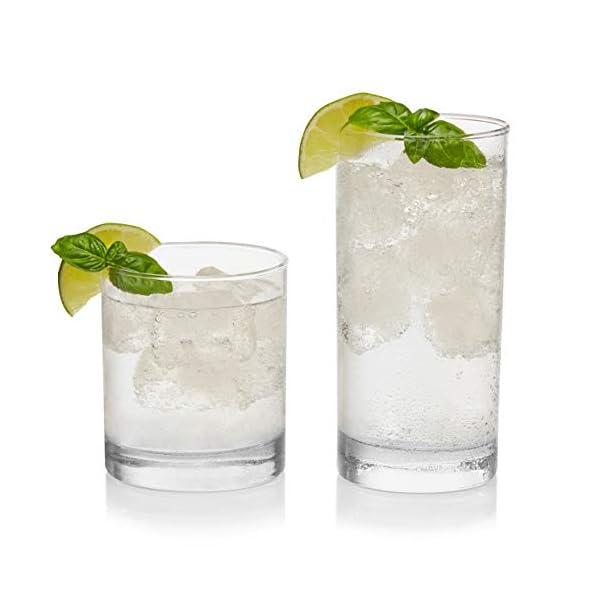 Libbey Province Tumbler and Rocks Glass Set, Transprent, 16 Piece Assortment