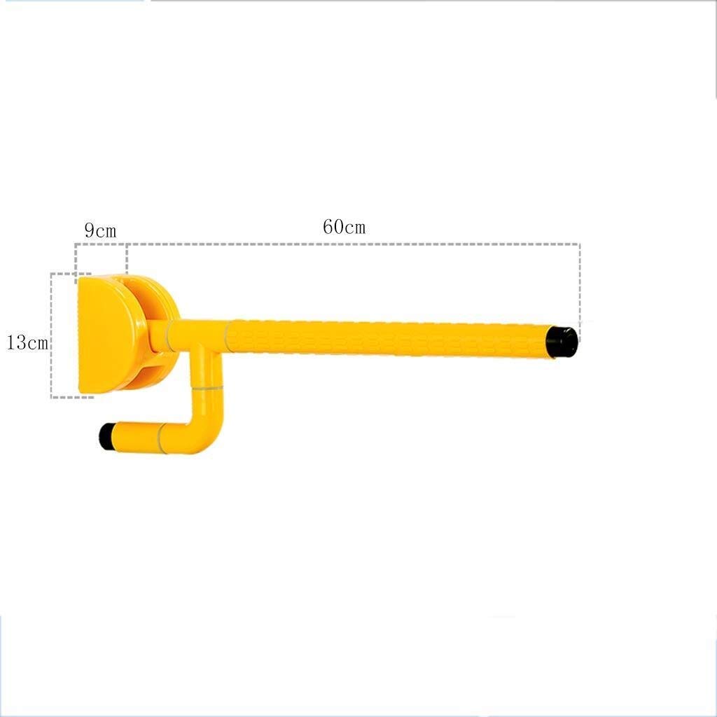 Barra de agarre plegable de acero inoxidable para personas mayores y discapacitadas, antideslizante, barra de apoyo de seguridad con mango de tubo exterior de nailon, color amarillo, 152 cm