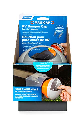 Camco Magnetic Cap Allows You to Conveniently Store Your 4-in-1 Adapter in Your RV, Camper, or Trailer Bumper During Travel Vented for Air Flow (40335)