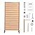 VEVOR Wooden Privacy Screen,36" W x 73" H Outdoor Privacy Screen, Freestanding Wood Privacy Panel with Stand,Outdoor Divider for Balcony Patio Lawn Garden