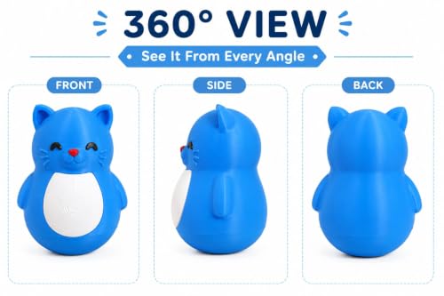 Image of Penguin Roly-Poly Toy, Wobble and Tumble Stress Relief Fidget, Fun Desk Toy for Kids and Adults (Blue CAT)