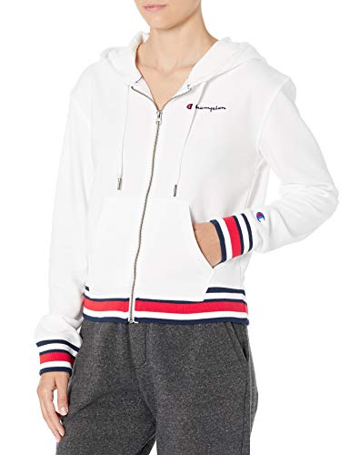 Champion Women's Campus French Terry Zip Hoodie, White, X Large
