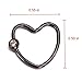 Coolrunner Stainless Steel Unique Little Rhinestone Heart Cartilage Earring 1 Pairs (Black)
