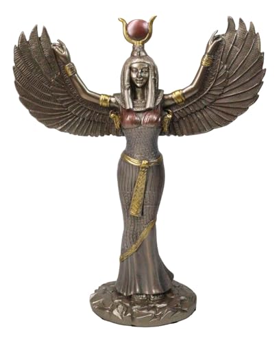 Ebros Gift Egyptian Goddess Isis Ra with Open Wings Statue 12