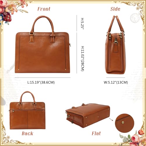 Banuce Vintage and Stylish Genuine Full Grains Italian Leather Briefcase for Women Laptop Bag Business Work Bag 6