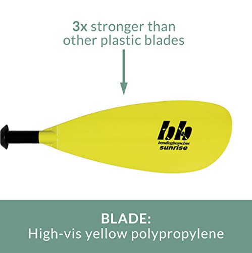 Bending Branches Sunrise Glass 2-Piece Snap-Button Kayak Paddle For Recreational Day Trips, 230 Cm, Yellow #TOP1