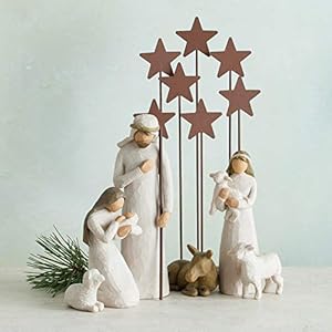 Willowtreemetalstarbackdropdesignedforclassicnativitycollectionstandrusticmetalstarsbehindholyfamilyornexttocrechehandpaintedaccessory Urban Country Home Decor Willow tree metal star backdrop designed for classic nativity collection stand rustic metal stars behind holy family or next to creche hand painted accessory urban country home decor