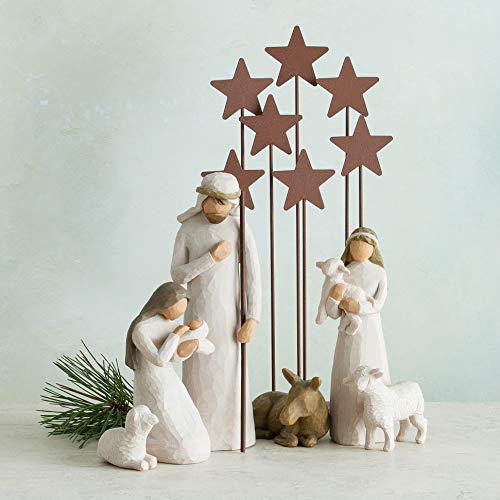 Willowtreemetalstarbackdropdesignedforclassicnativitycollectionstandrusticmetalstarsbehindholyfamilyornexttocrechehandpaintedaccessory Urban Country Home Decor Willow tree metal star backdrop designed for classic nativity collection stand rustic metal stars behind holy family or next to creche hand painted accessory urban country home decor