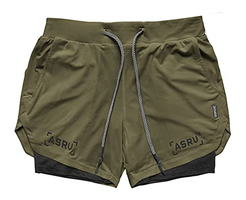 Men's Running Shorts Quick Dry Lightweight Training Gym Shorts with Zipper Pockets