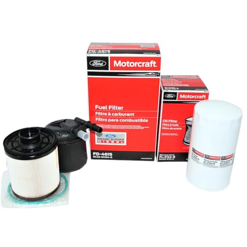 Motorcraft Diesel Fuel and Oil Filter Change Kit - Includes FD-4615 Fuel filter & FL-2124S Oil Filter - Compatible with Select 2011-2016 Ford 6.7L F-Series Trucks