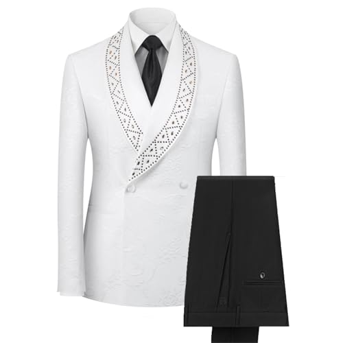 Elegant Men's Jacquard Tuxedo Suit Shawl Lapel Slim Fit 2 Pieces, Formal Wedding, Classic Fitted Suit