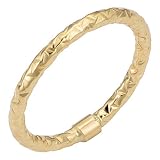 Kooljewelry Womens Modern - 14K Solid Gold 2 mm Diamond-Cut Ring
