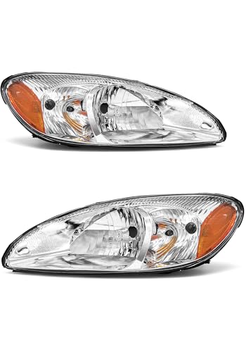 2000-2007 Headlight Compatible with Ford Taurus Chrome Housing Amber Reflector