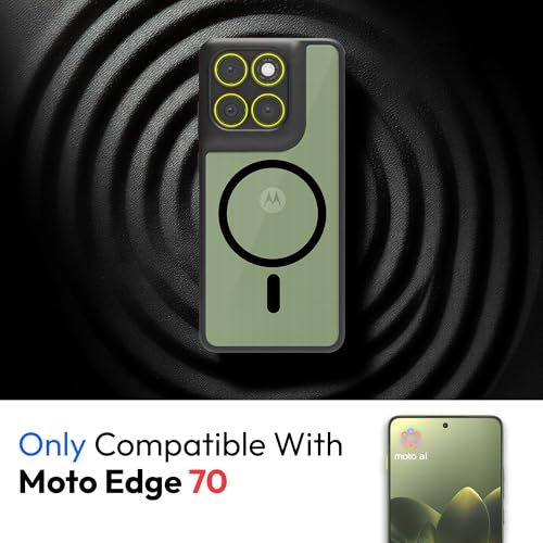 Image of KAPAVER Essential Back Cover Case Compatible with Moto Edge 70 - Magnetic Black (PC+TPU) (Moto Edge 70 - Magnetic Black)