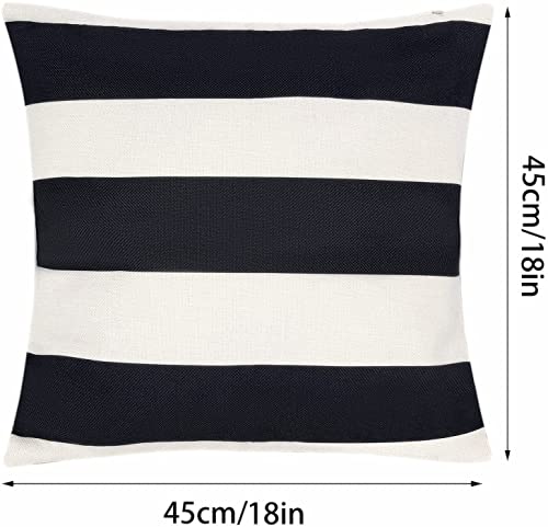 2er Set Streifen Kissenbezüge Kissenhülle Wasserdicht Leinenoptik Sofakissen Dekorativ Kissenbezug für Wohnzimmer Schlafzimmer Sofa Couch Dekor Kissen – Bild 3