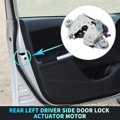 Image of X AUTOHAUX Replacement Rear Left Driver Side Liftgate Door Lock Actuator for Toyota Tundra 2000-2006 Tailgate Latch Assembly No.657900C010 Silver Tone, 13.5x7.8x5.6cm