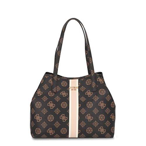 Guess Sac fourre-tout Vikky pour femme (lot de 1), Logo moka, Taille unique, Contemporain