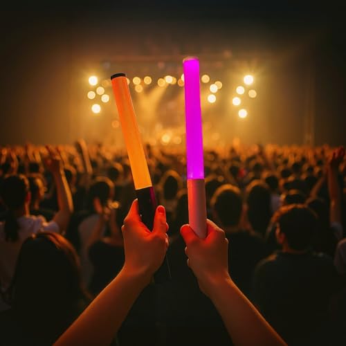 LED Glow Sticks Reusable Glow Party Favor Supplies Multicolor Light Up Stick Idol Concert LED Flashing Bright Glow Lightsticks for Wedding, Birthday, Raves, Concert, Halloween, Christmas (White-2Pack) - Image 5
