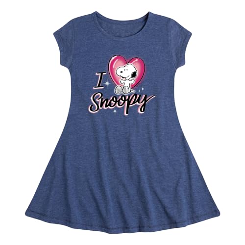 HYBRID APPAREL - Peanuts - I Heart Snoopy - Girls Fit and Flare Cap Sleeve Dress