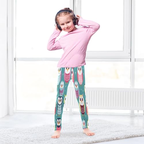 Toddler Girls Leggings Printed Yoga Pants Leggings Green Red Owl for Kids4