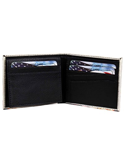 WLT-105 - Mens USA Flag with Eagle Wallet Credit Card Holder and ID Display3