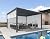 PURPLE LEAF Louvered Pergola 94AS 12' x 14' w/ 1L2W Side Shade Screen Grey
