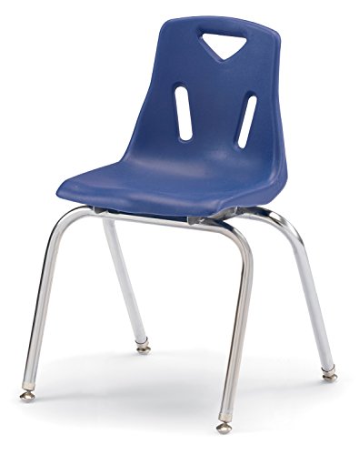 Image of Jonti-Craft Berries 8148JC1004 Stacking Chair with Chrome-Plated Legs, 18 inch Height, Purple, Black