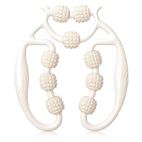 LACHT 1 PCS Rouleau Musculaire,Rouleau de Massage Anti-Cellulite,pour Jambes Rouleaux de Massage pour Muscles Rouleau Cellulite pour Cuisses Outil de Massage Équipement pour Coude Fitness,Blanc