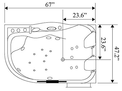 Whirlpool Massage Hydrotherapy Corner Bathtub Hot Tub 2 Two Person Maui #TOP3