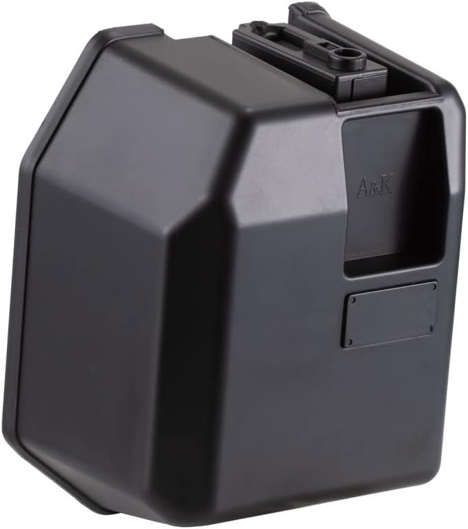 GoldenBall 5000 Round M4 High Capacity Electric Winding Drum Airsoft Magazine (Color: Black)-A&K