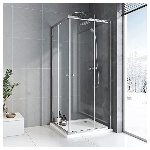 Duschkabine 75x75 cm Duschkabine Schiebetür Eckeinstieg mit Schiebetüren 6mm ESG Sicherheitsglas Duschschiebetür Duschabtrennung Duschwand Höhe 185cm